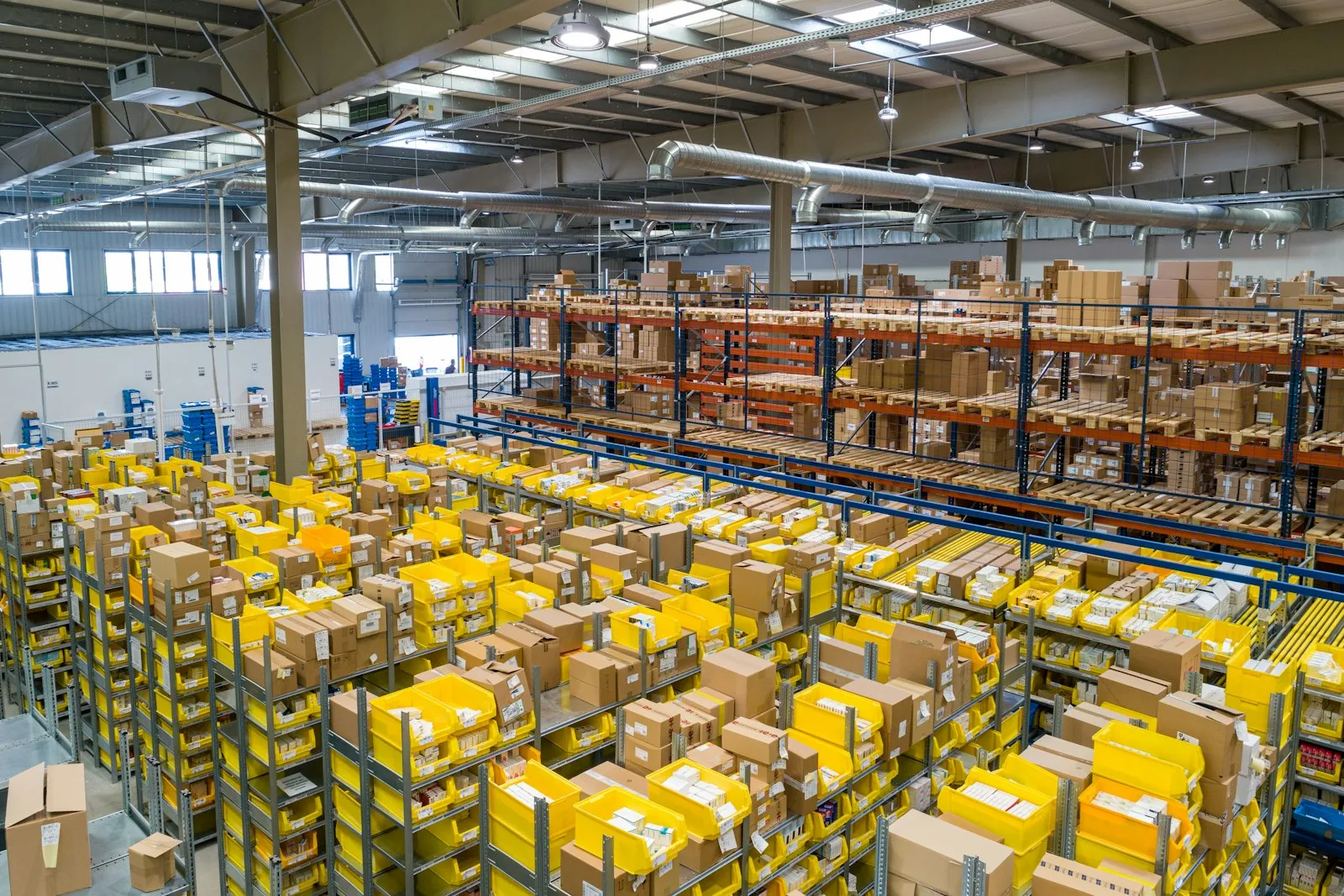 Warehouse aisle with racking
